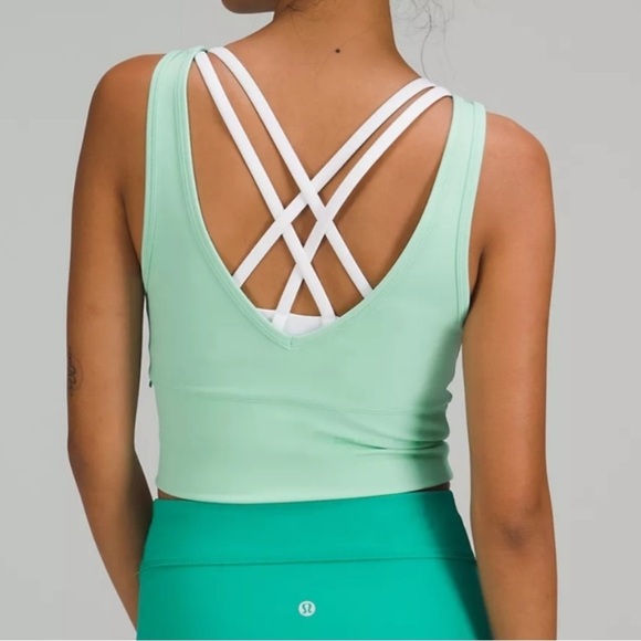 Lululemon Power Pivot Everlux Tank Top Motif Mint Green Reversible - Picture 2 of 14